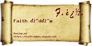 Faith Ádám névjegykártya